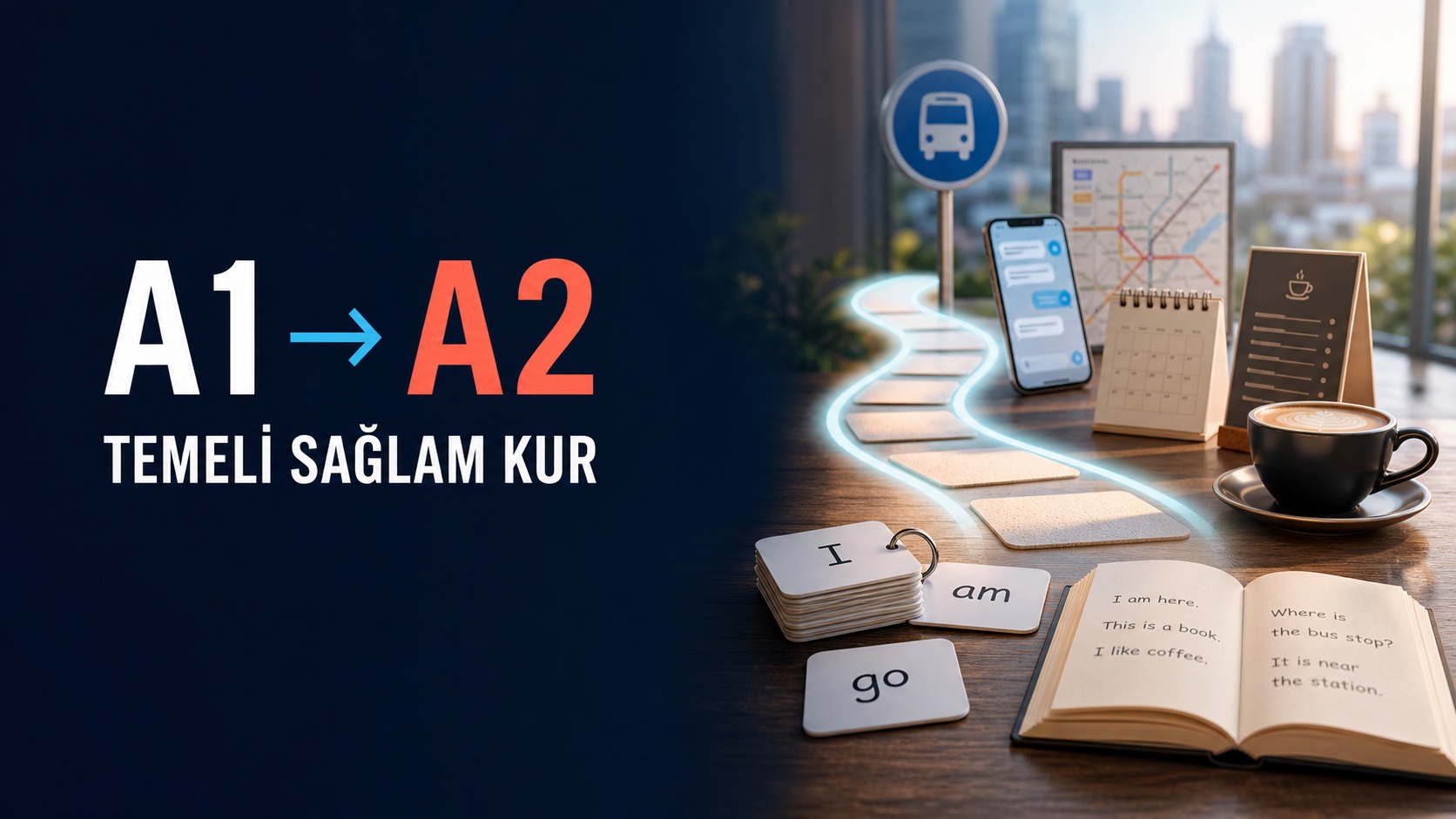 A1 seviyesinden A2 seviyesine uzanan günlük İngilizce öğrenme yolu