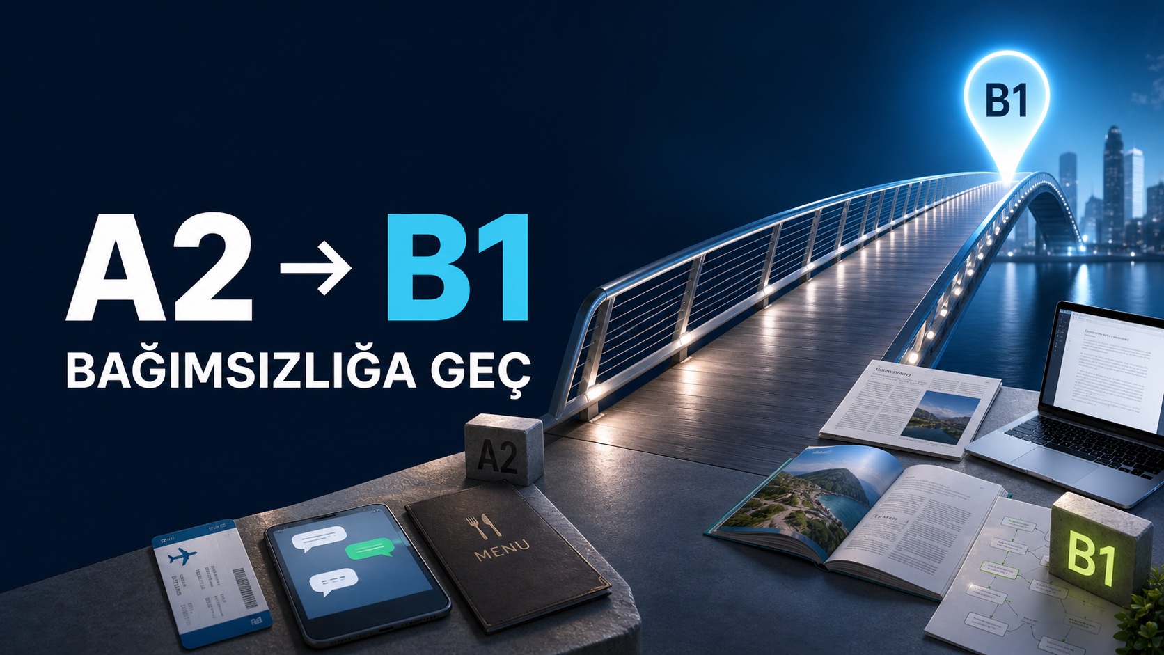 A2 seviyesinden B1 bağımsız kullanıcı seviyesine uzanan köprü