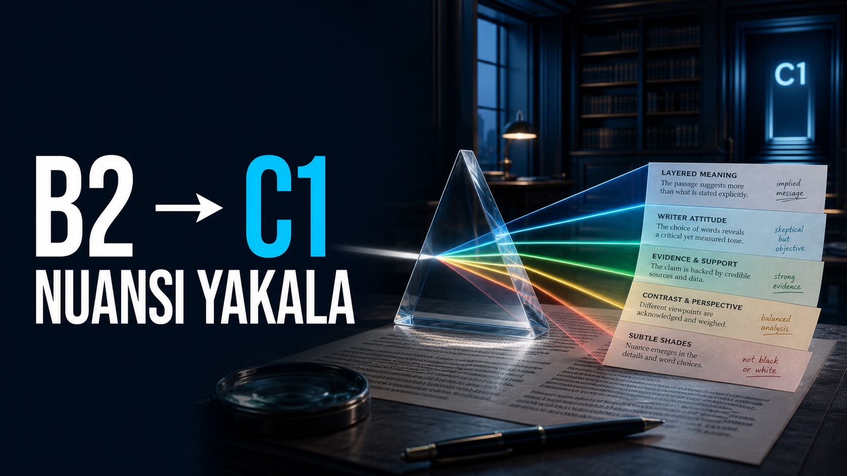 B2 seviyesinden C1 seviyesine geçerken metindeki nüansların ayrışması