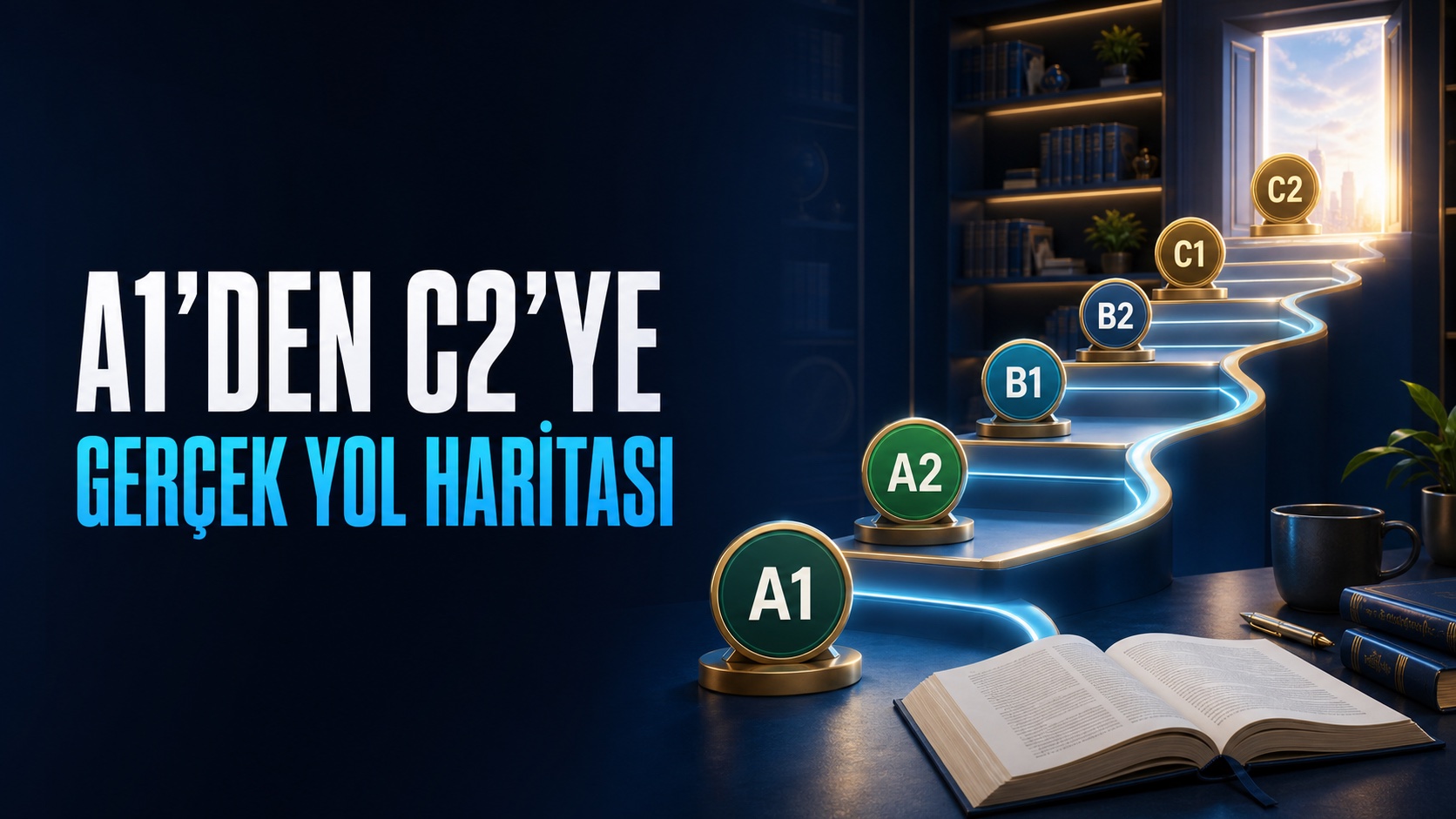 A1 seviyesinden C2 seviyesine çıkan İngilizce öğrenme basamakları